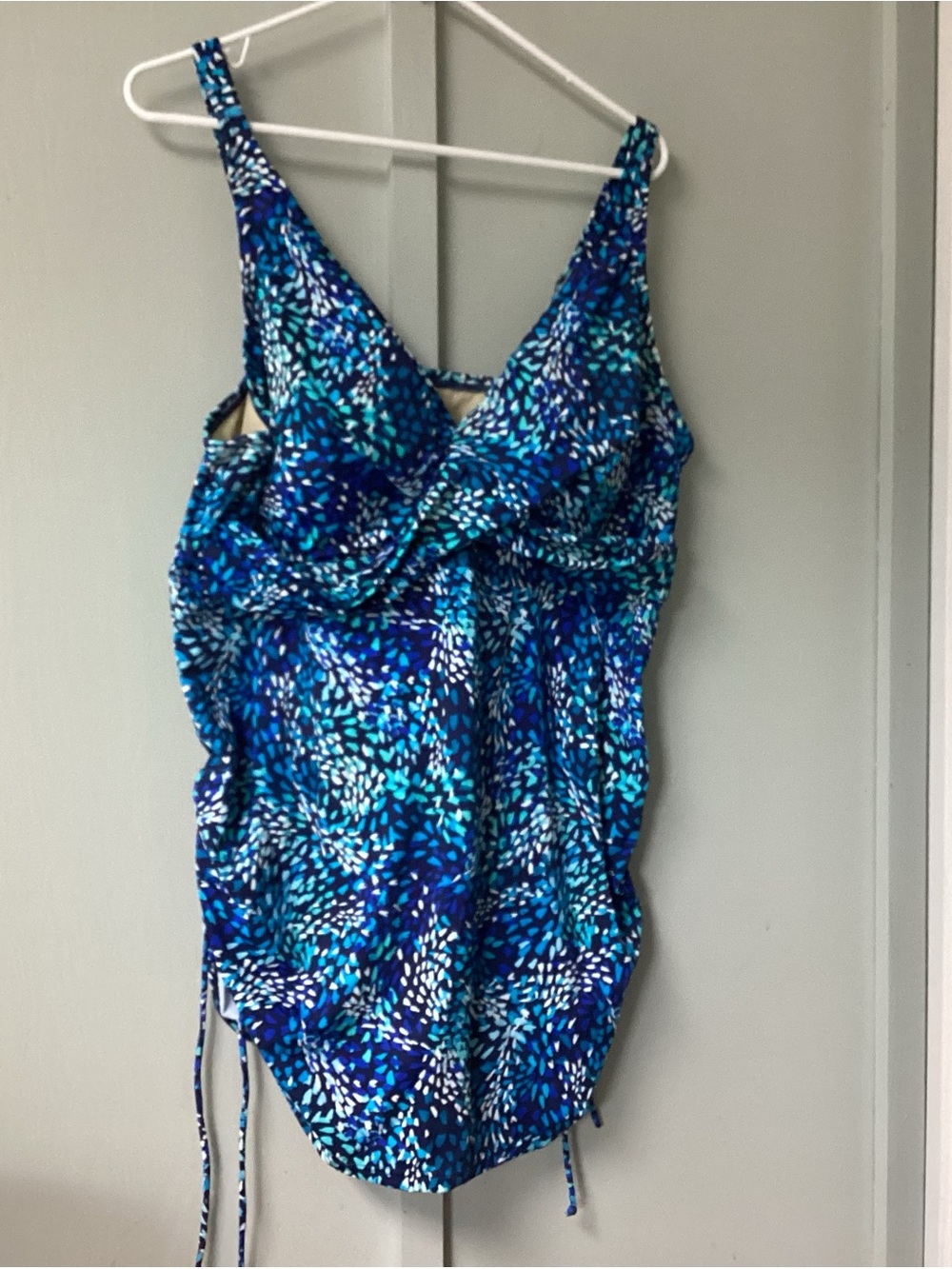 Swimsuits For All  Tankini Top Multi Speck Women’s Plus Size 22 Blue Light Pad